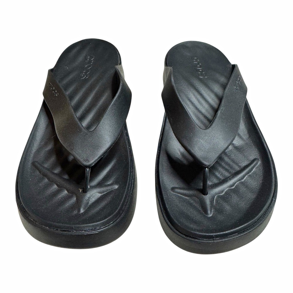 NWOT Women's Sz 10 Black Crocs Getaway Platform Flip Flop Sandals